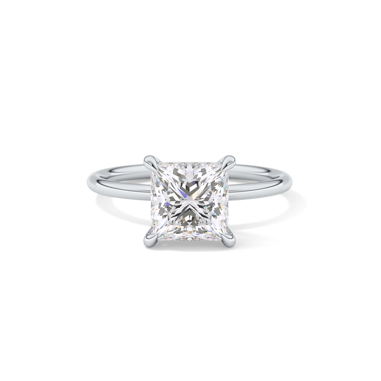 Princess Hidden Halo Lab Grown Diamond Engagement Ring