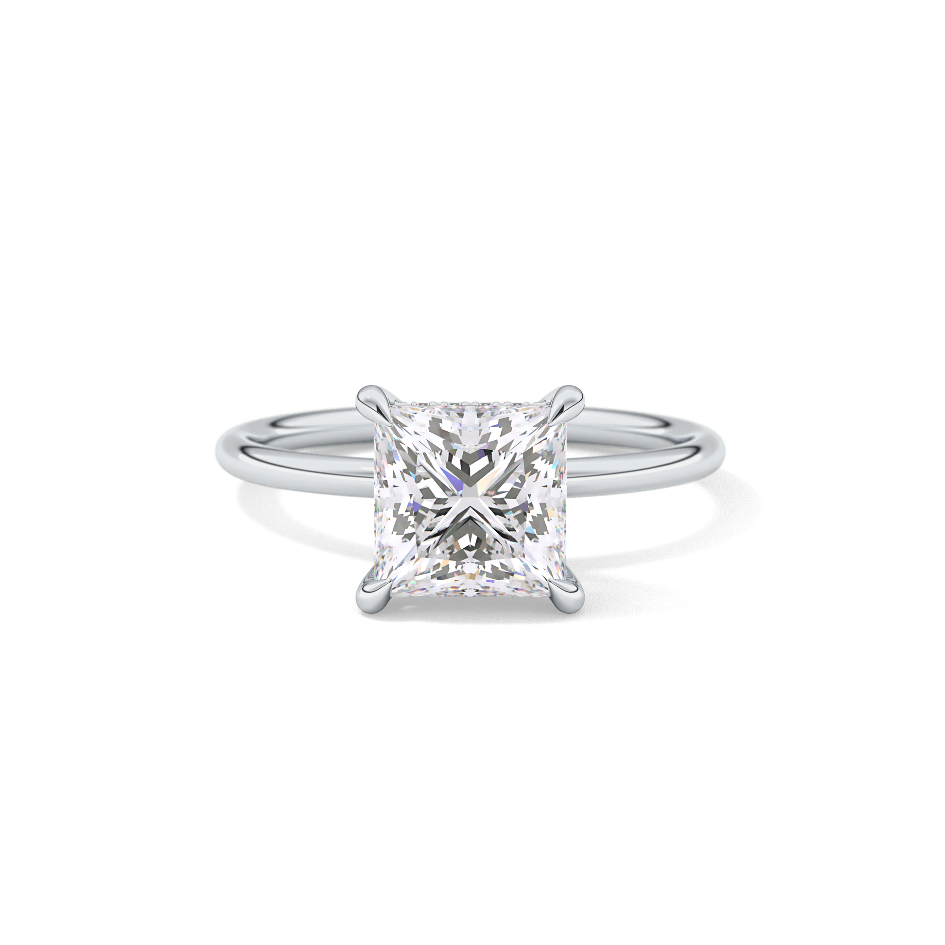 Princess Hidden Halo Lab Grown Diamond Engagement Ring