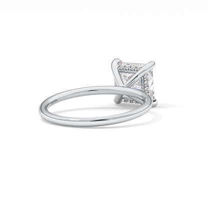 Princess Hidden Halo Lab Grown Diamond Engagement Ring