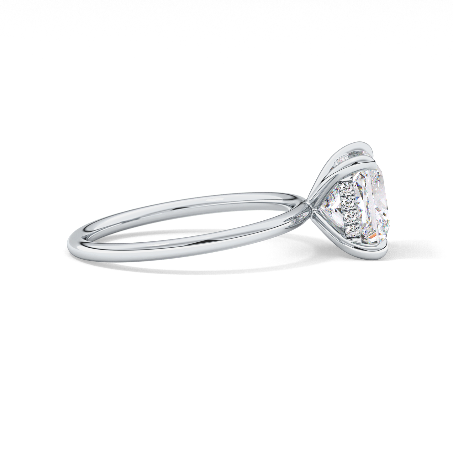 Princess Hidden Halo Lab Grown Diamond Engagement Ring