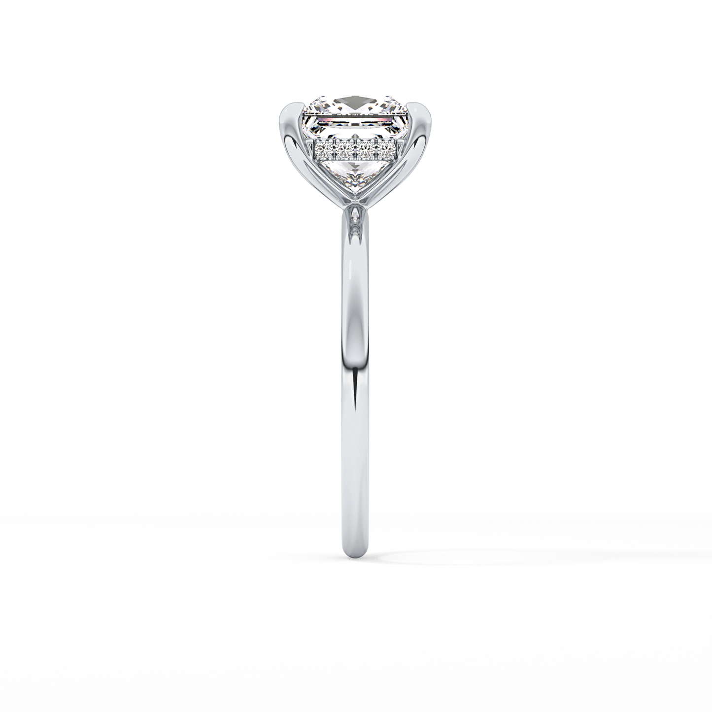 Princess Hidden Halo Lab Grown Diamond Engagement Ring