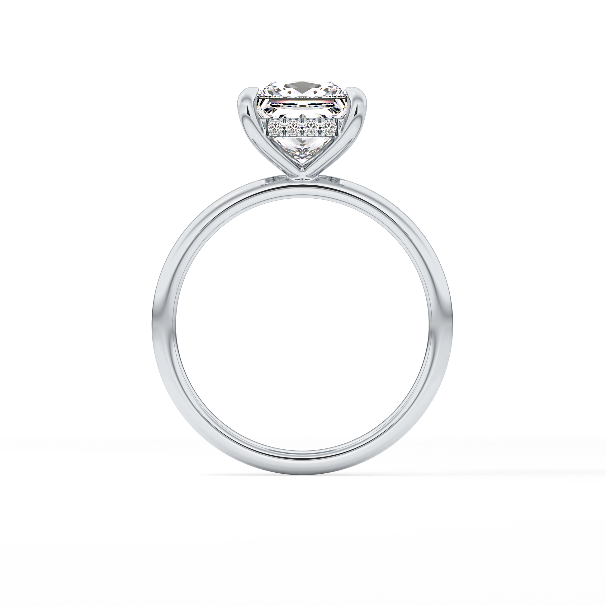 Princess Hidden Halo Lab Grown Diamond Engagement Ring