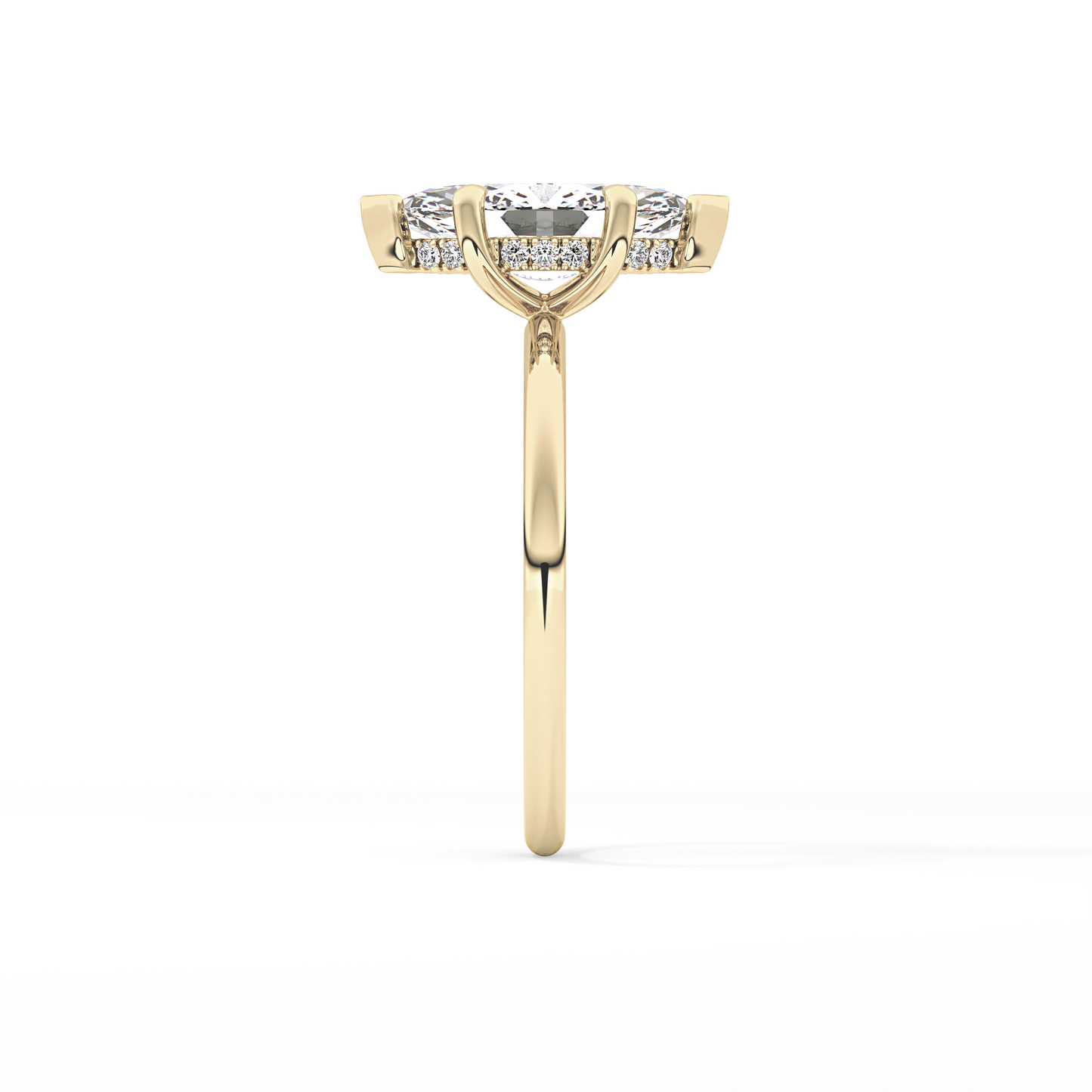 Marquise Hidden Halo Lab Grown Diamond Engagement Ring