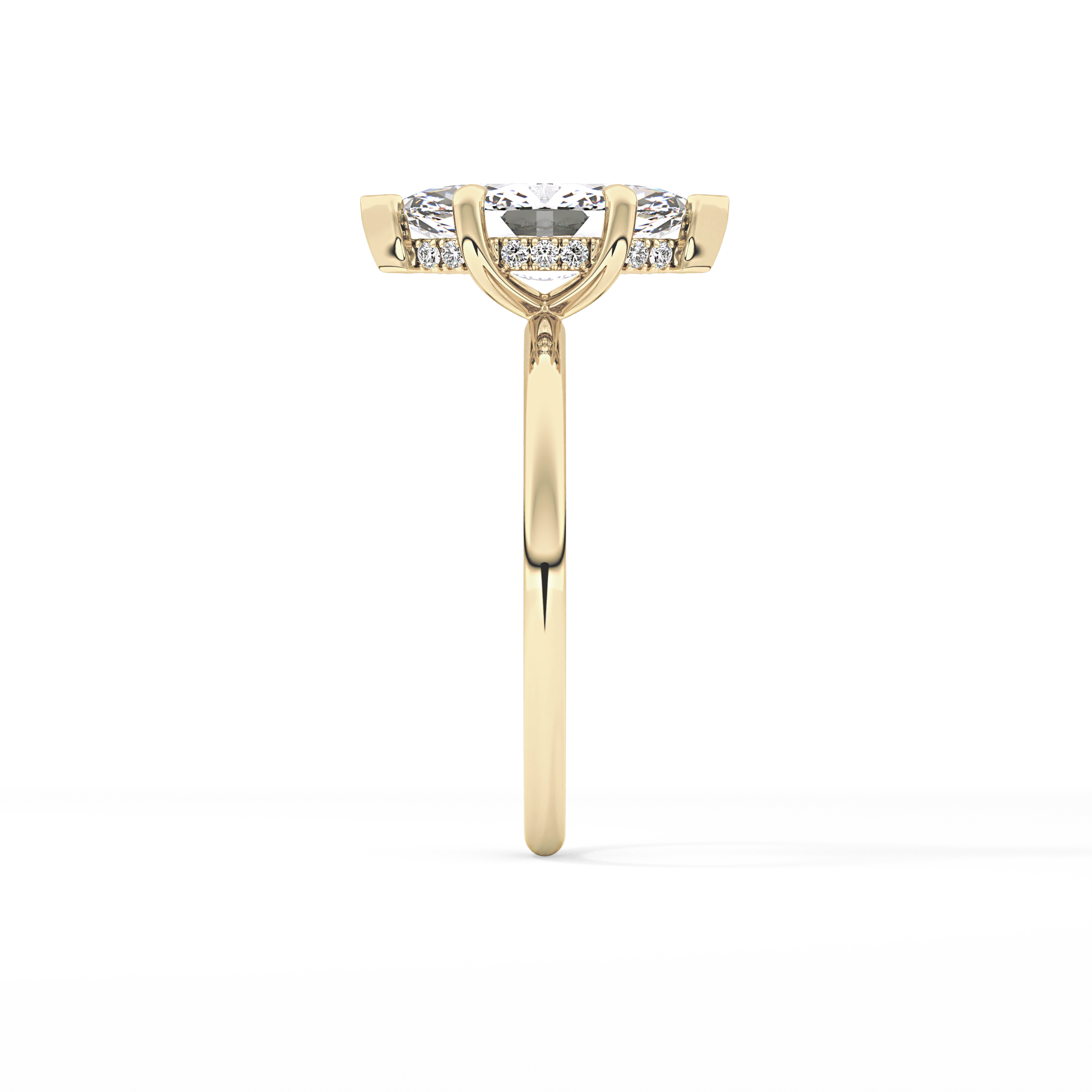Marquise Hidden Halo Lab Grown Diamond Engagement Ring