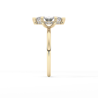 Marquise Hidden Halo Lab Grown Diamond Engagement Ring