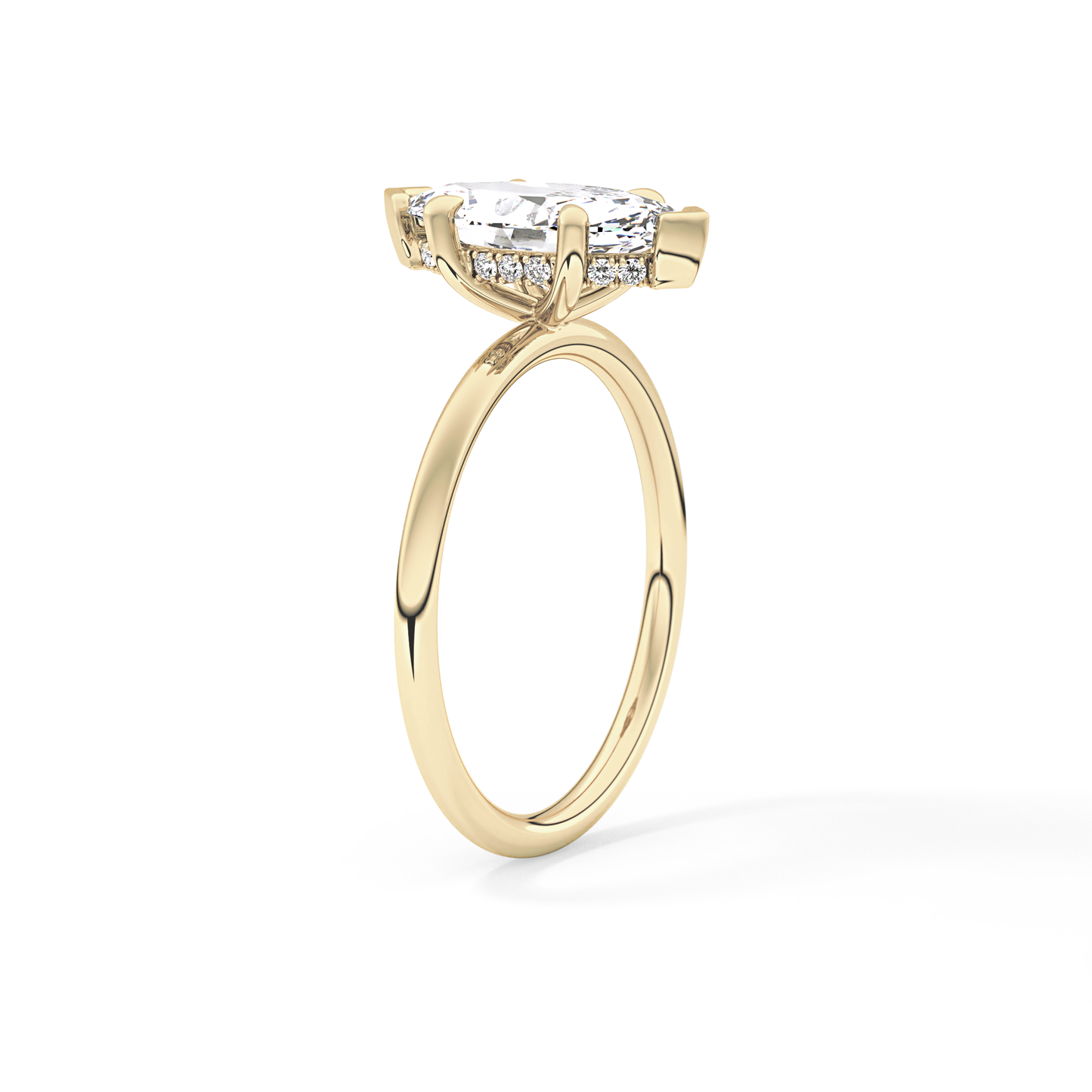 Marquise Hidden Halo Lab Grown Diamond Engagement Ring