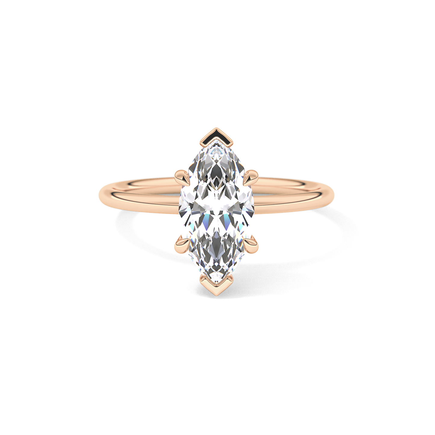 Marquise Hidden Halo Lab Grown Diamond Engagement Ring