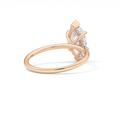 Marquise Hidden Halo Lab Grown Diamond Engagement Ring
