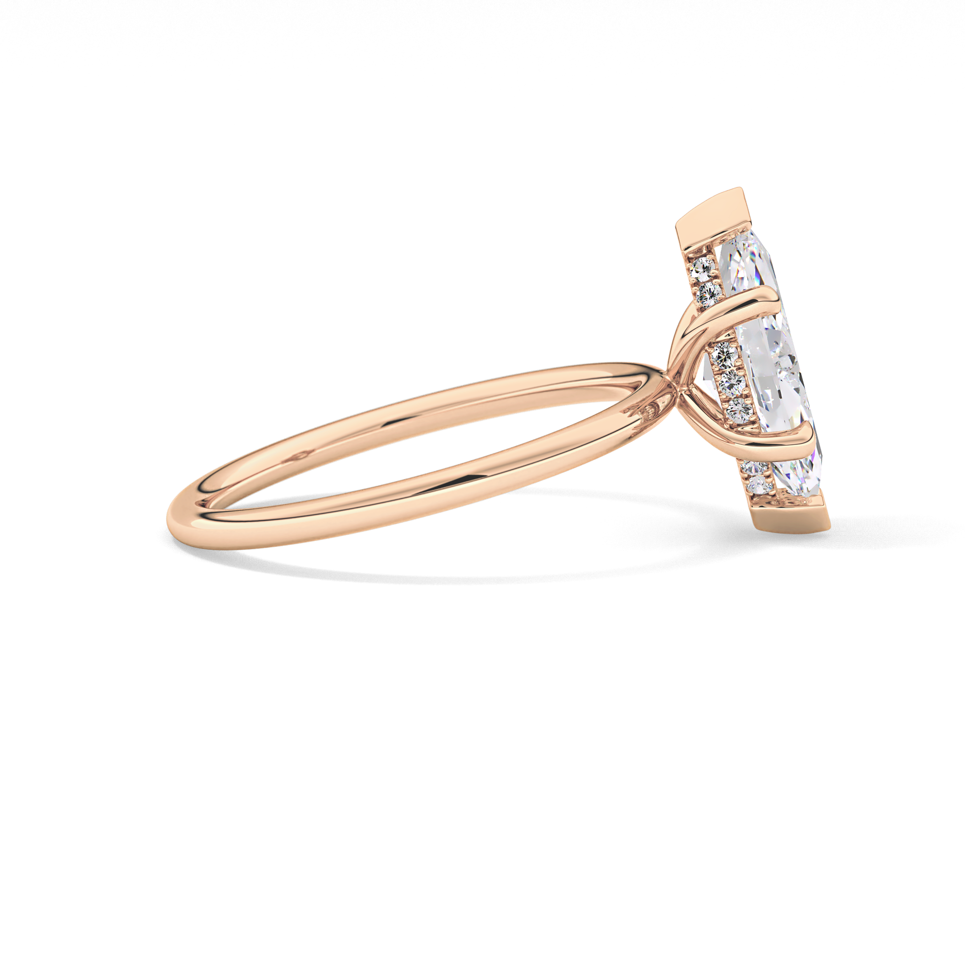 Marquise Hidden Halo Lab Grown Diamond Engagement Ring