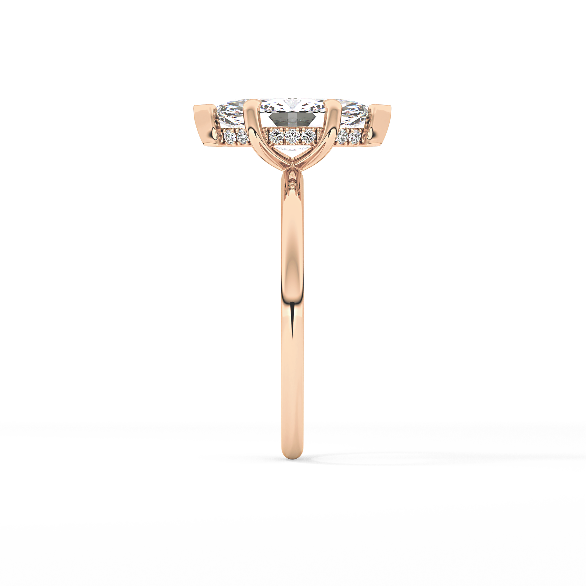 Marquise Hidden Halo Lab Grown Diamond Engagement Ring