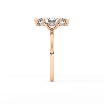 Marquise Hidden Halo Lab Grown Diamond Engagement Ring