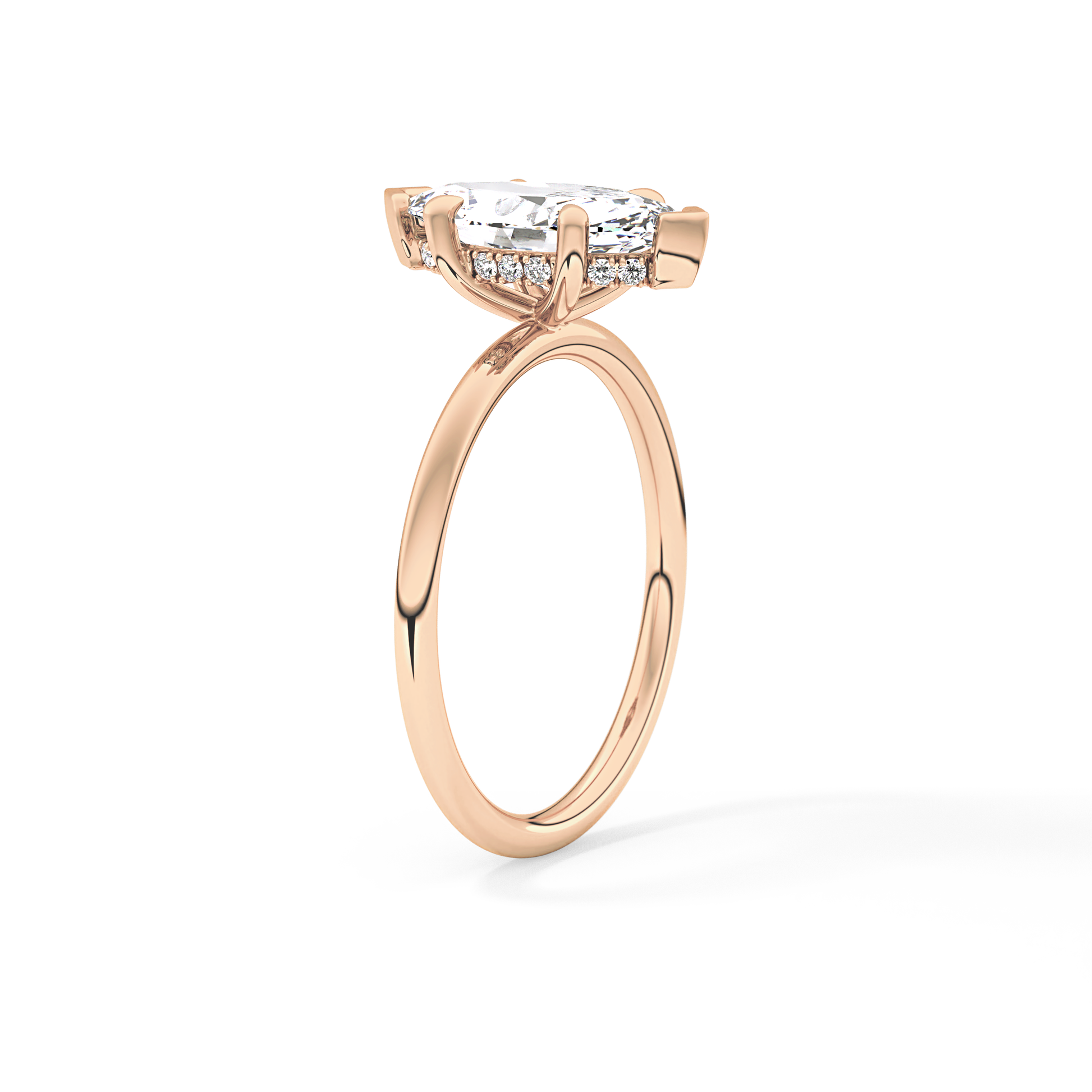 Marquise Hidden Halo Lab Grown Diamond Engagement Ring