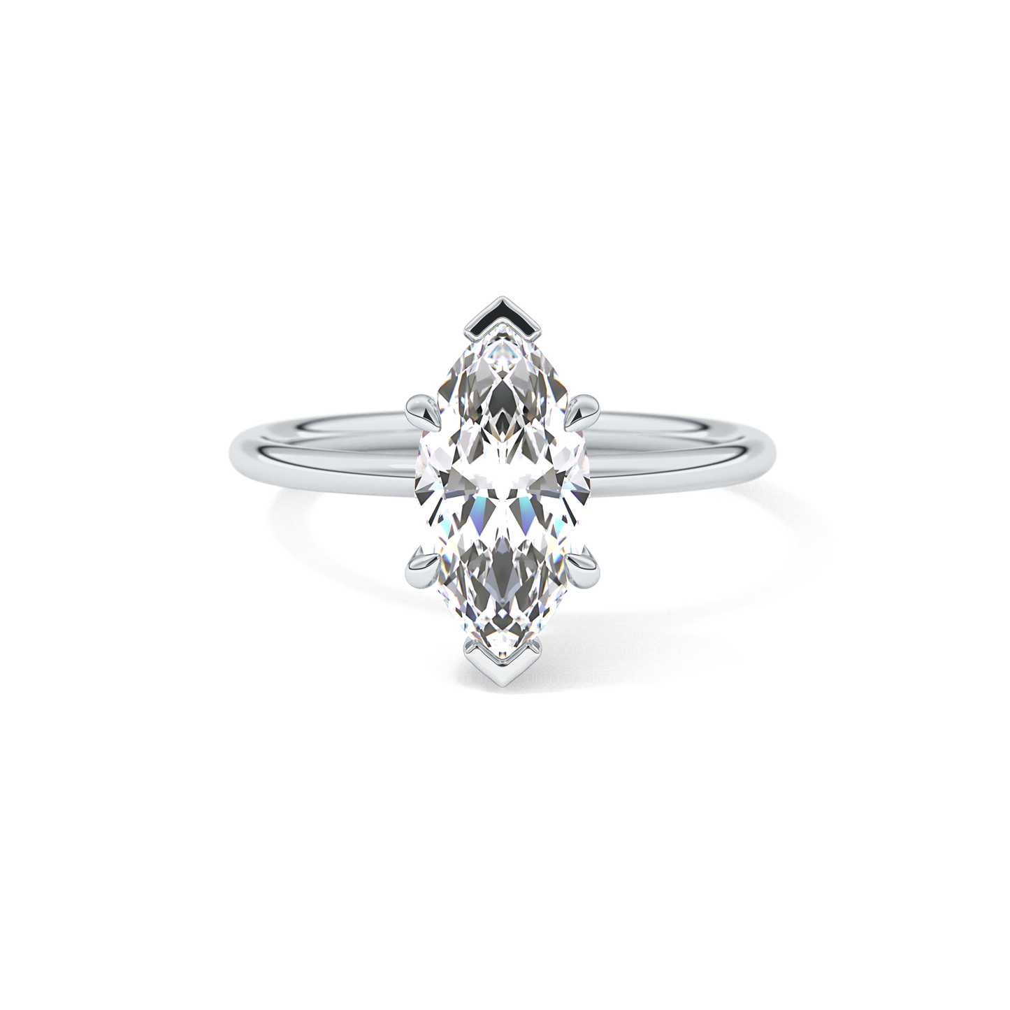 Marquise Hidden Halo Lab Grown Diamond Engagement Ring