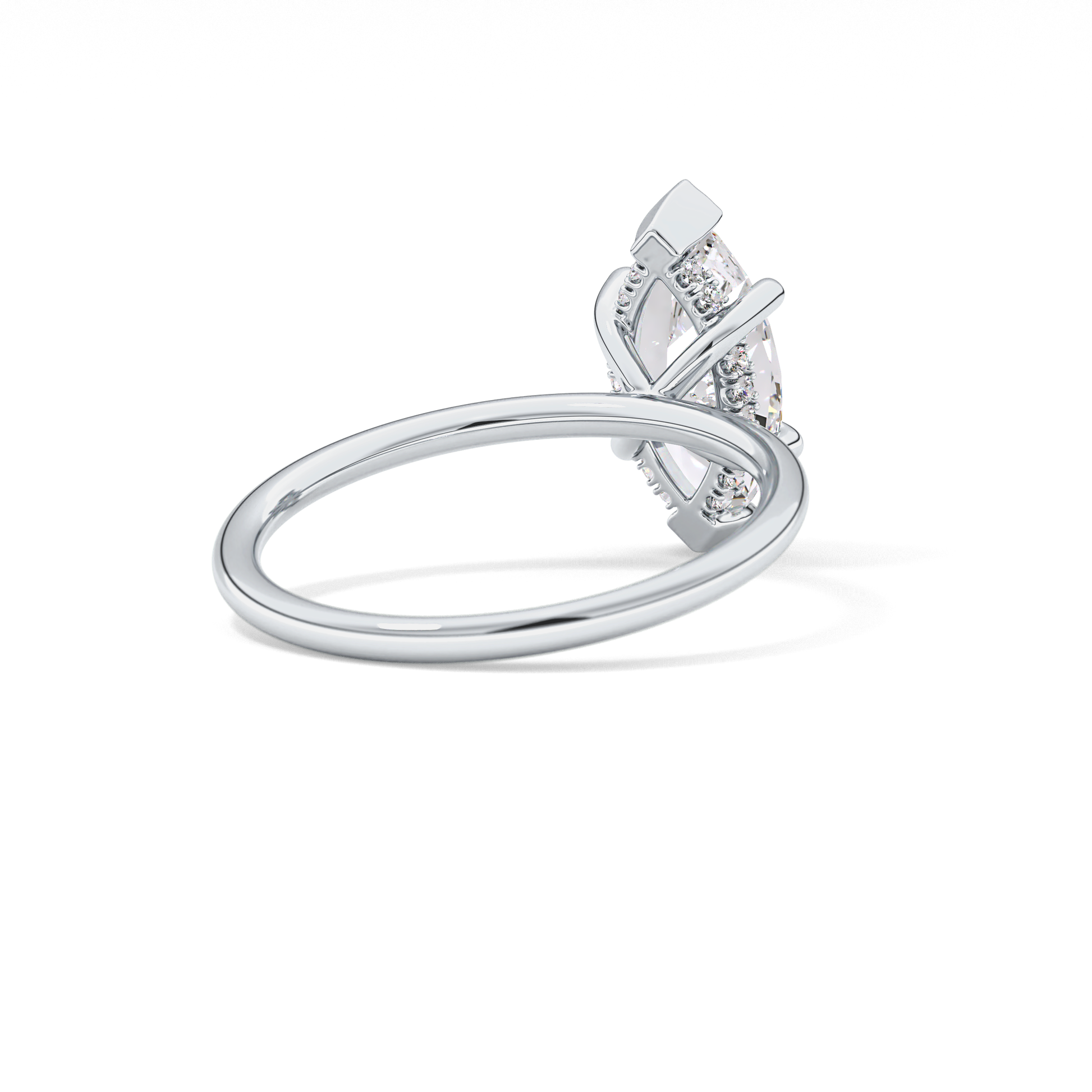 Marquise Hidden Halo Lab Grown Diamond Engagement Ring