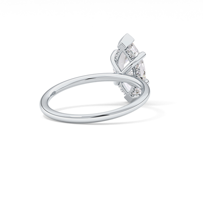 Marquise Hidden Halo Lab Grown Diamond Engagement Ring