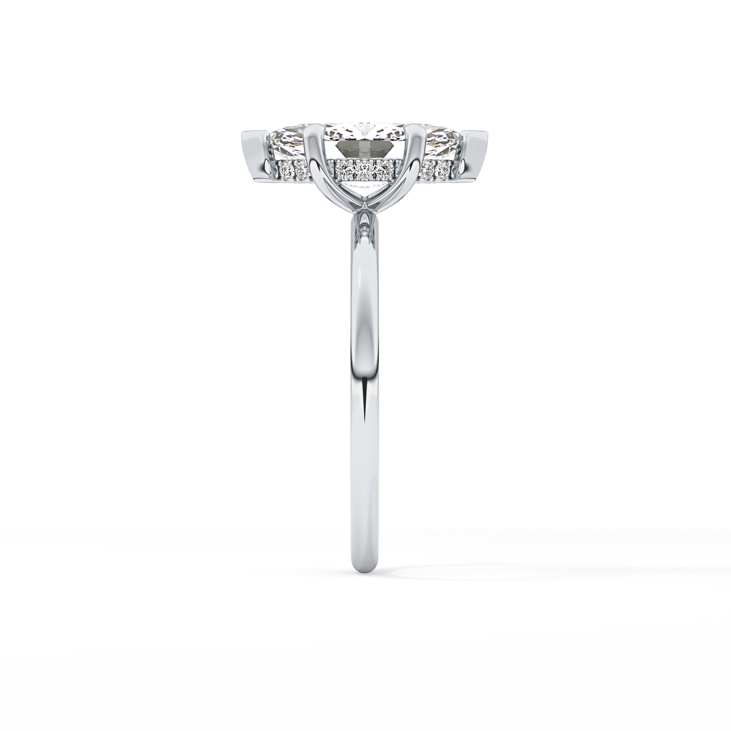 Marquise Hidden Halo Lab Grown Diamond Engagement Ring