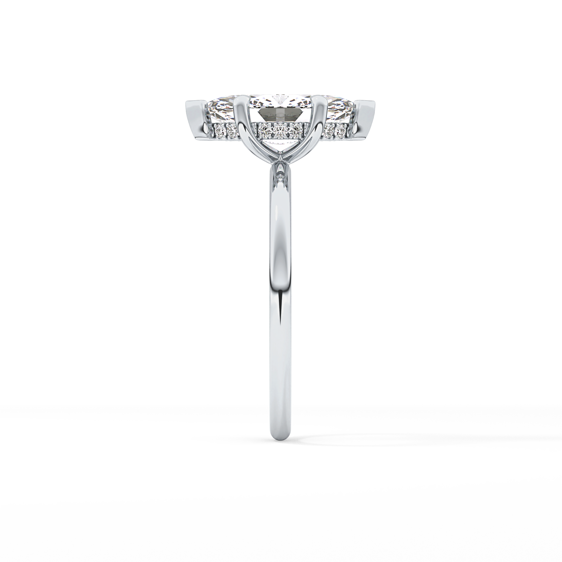 Marquise Hidden Halo Lab Grown Diamond Engagement Ring