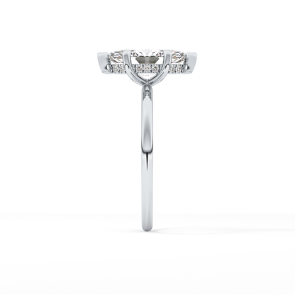 Marquise Hidden Halo Lab Grown Diamond Engagement Ring