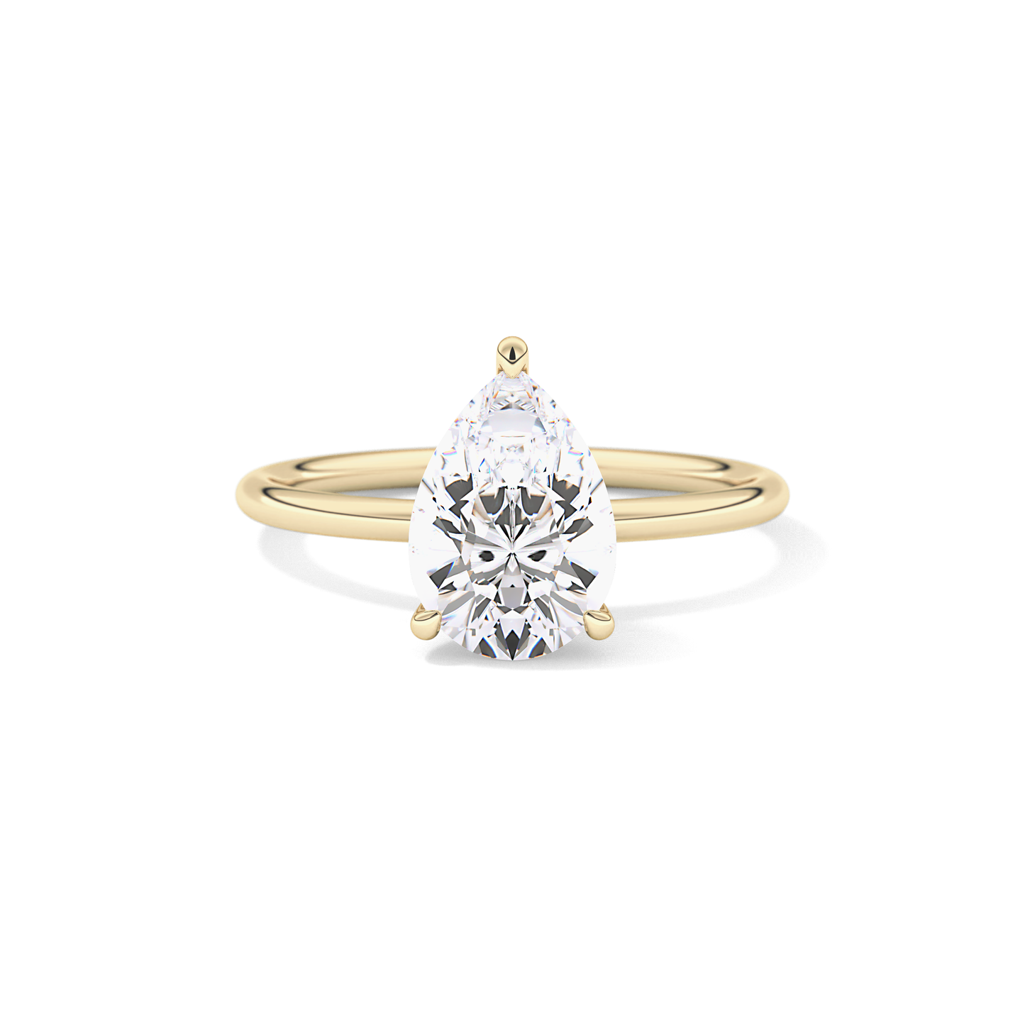 Pear Hidden Halo Lab Grown Diamond Engagement Ring