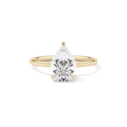 Pear Hidden Halo Lab Grown Diamond Engagement Ring