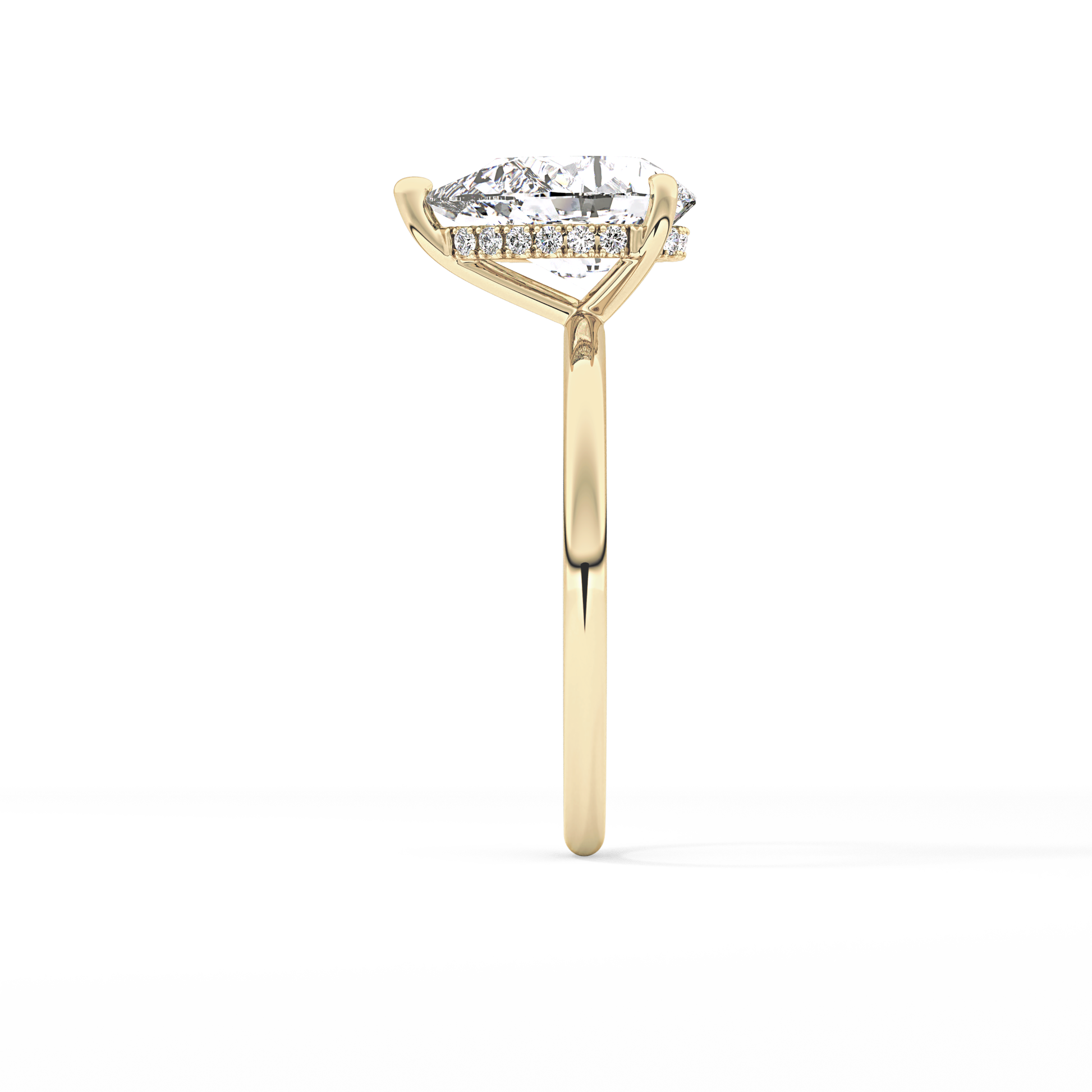 Pear Hidden Halo Lab Grown Diamond Engagement Ring