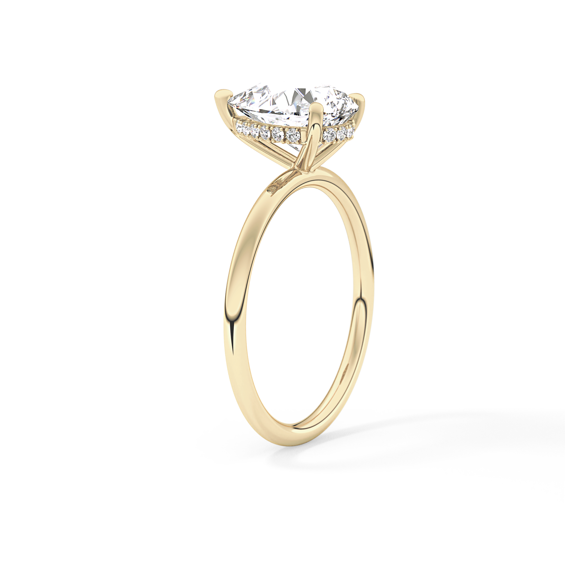 Pear Hidden Halo Lab Grown Diamond Engagement Ring