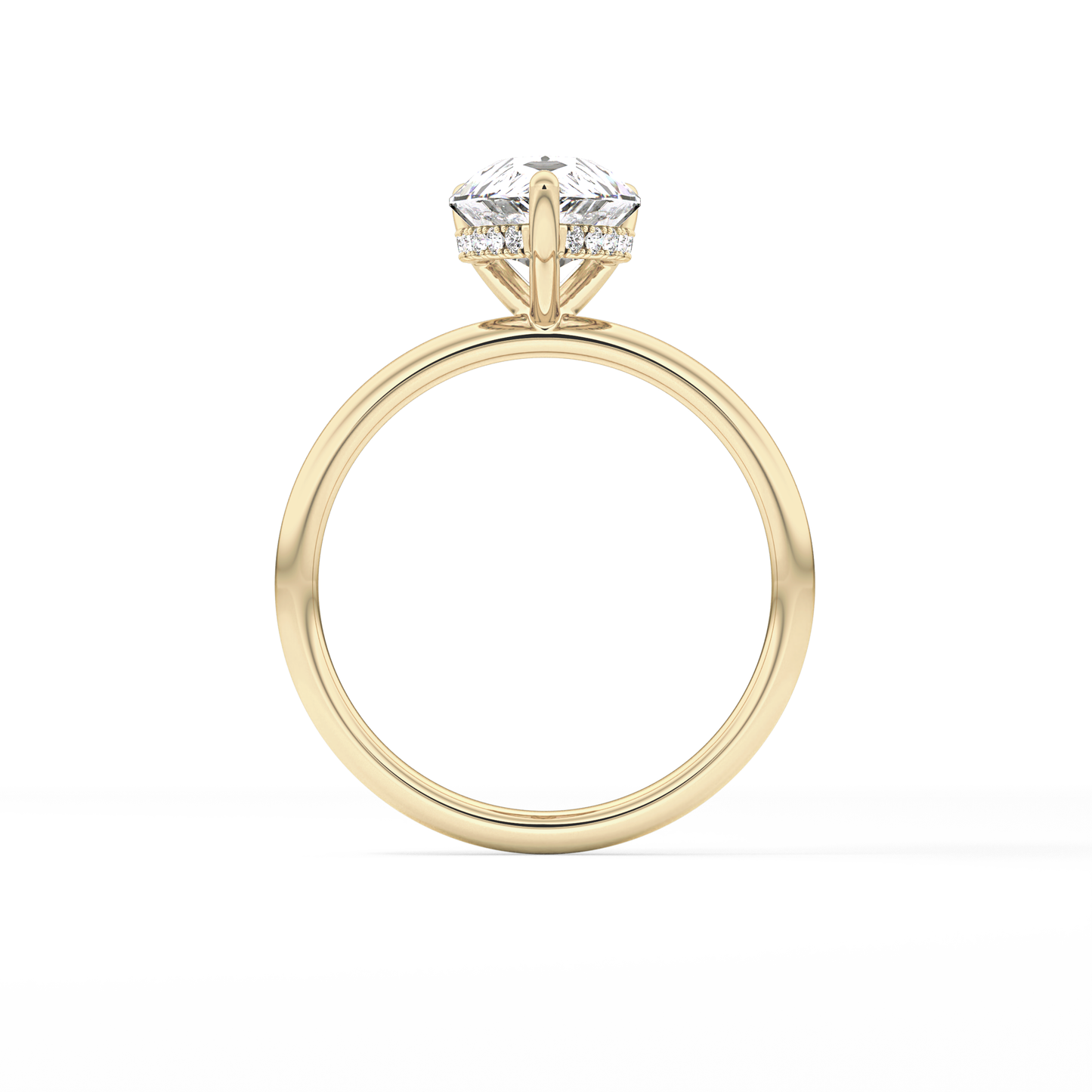 Pear Hidden Halo Lab Grown Diamond Engagement Ring