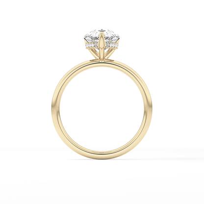 Pear Hidden Halo Lab Grown Diamond Engagement Ring