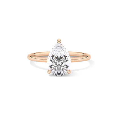 Pear Hidden Halo Lab Grown Diamond Engagement Ring