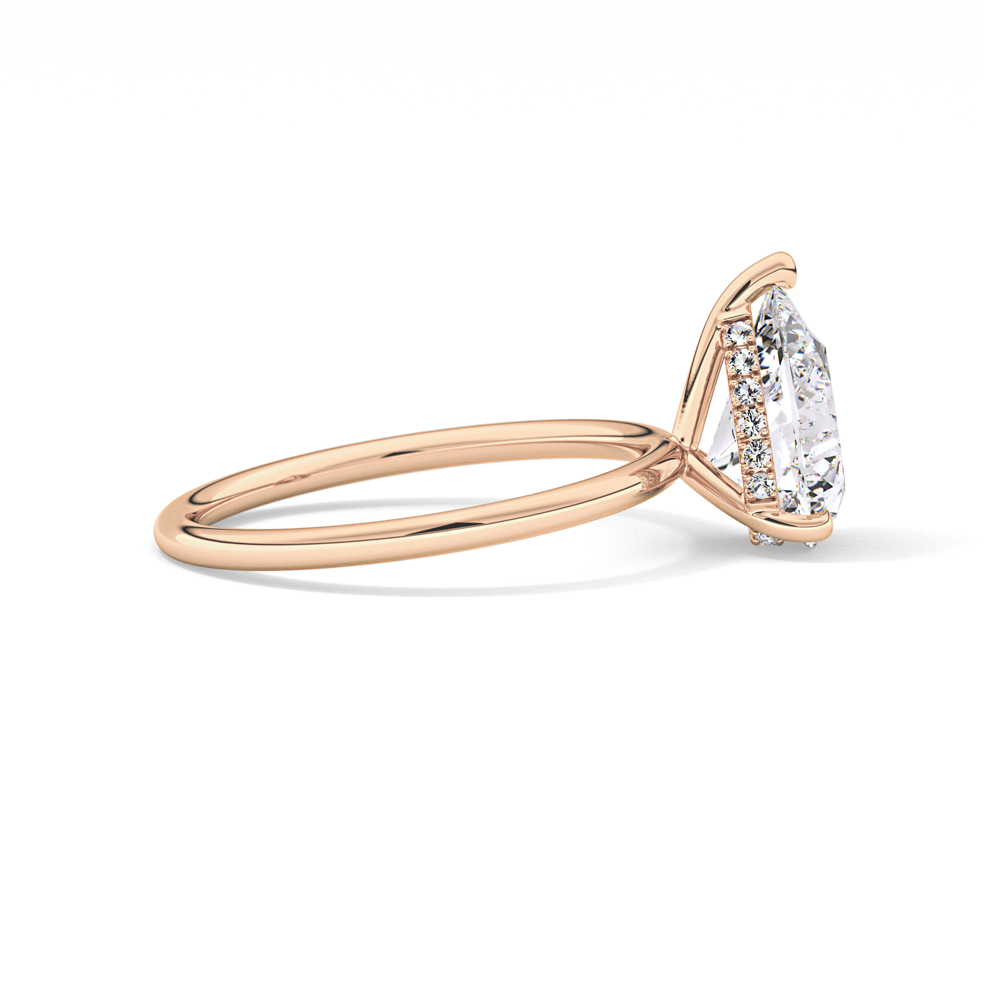 Pear Hidden Halo Lab Grown Diamond Engagement Ring