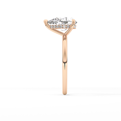 Pear Hidden Halo Lab Grown Diamond Engagement Ring