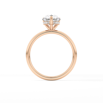 Pear Hidden Halo Lab Grown Diamond Engagement Ring
