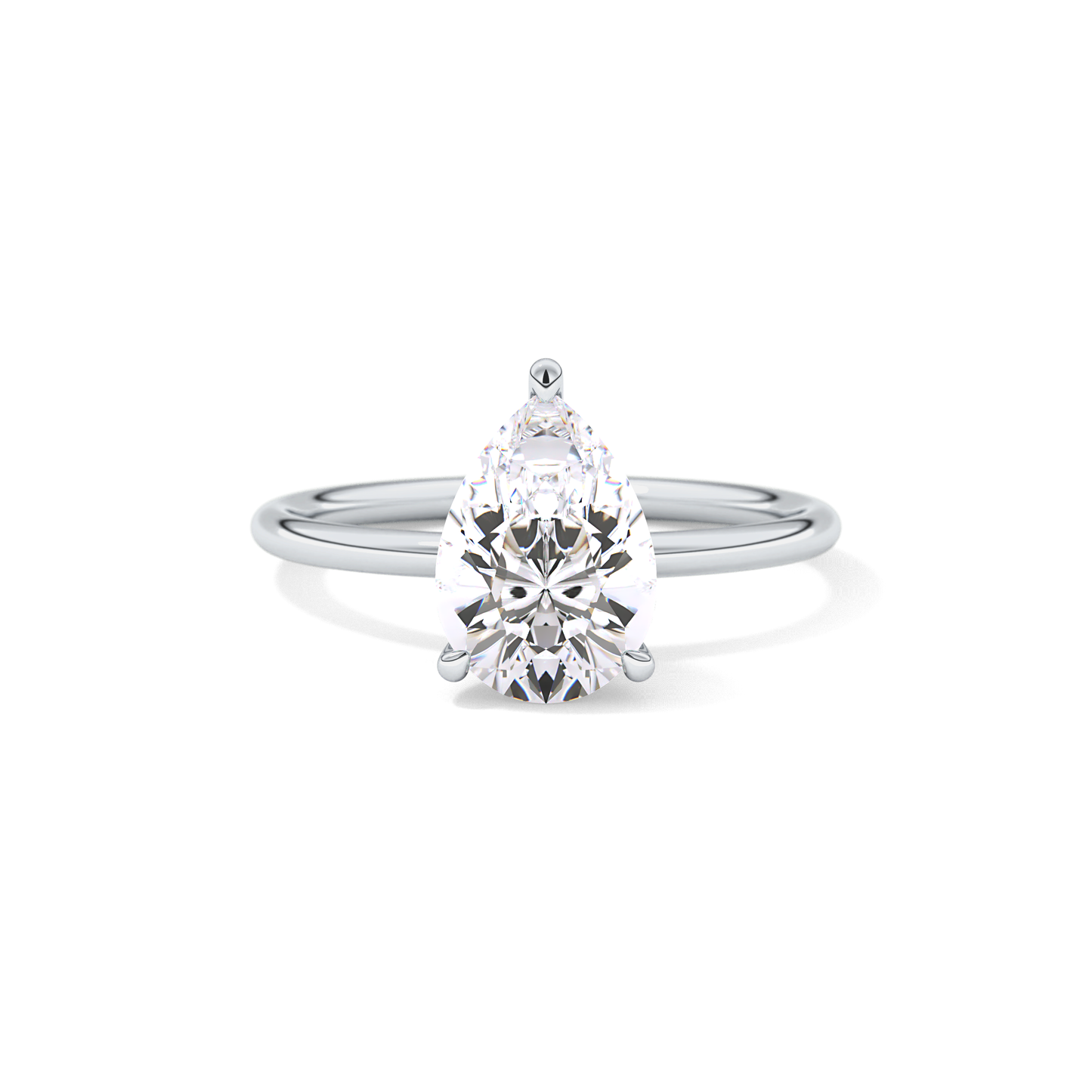 Pear Hidden Halo Lab Grown Diamond Engagement Ring