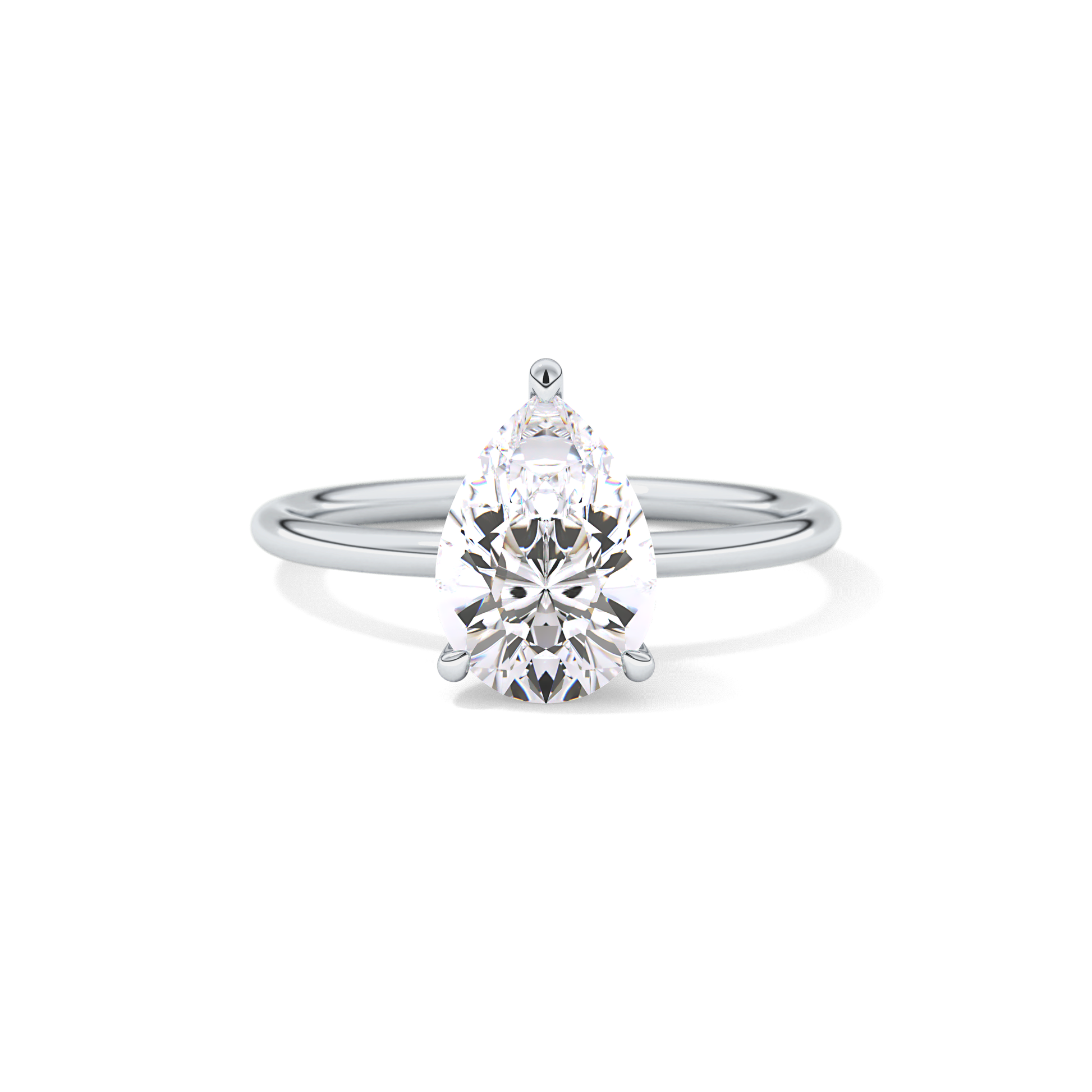 Pear Hidden Halo Lab Grown Diamond Engagement Ring