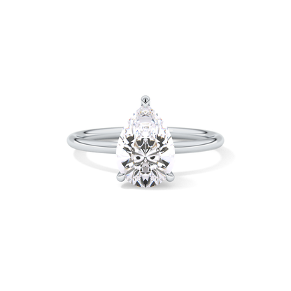 Pear Hidden Halo Lab Grown Diamond Engagement Ring