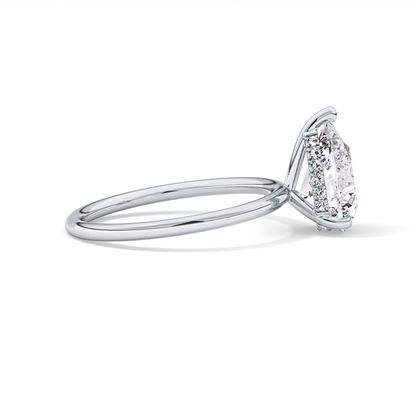 Pear Hidden Halo Lab Grown Diamond Engagement Ring
