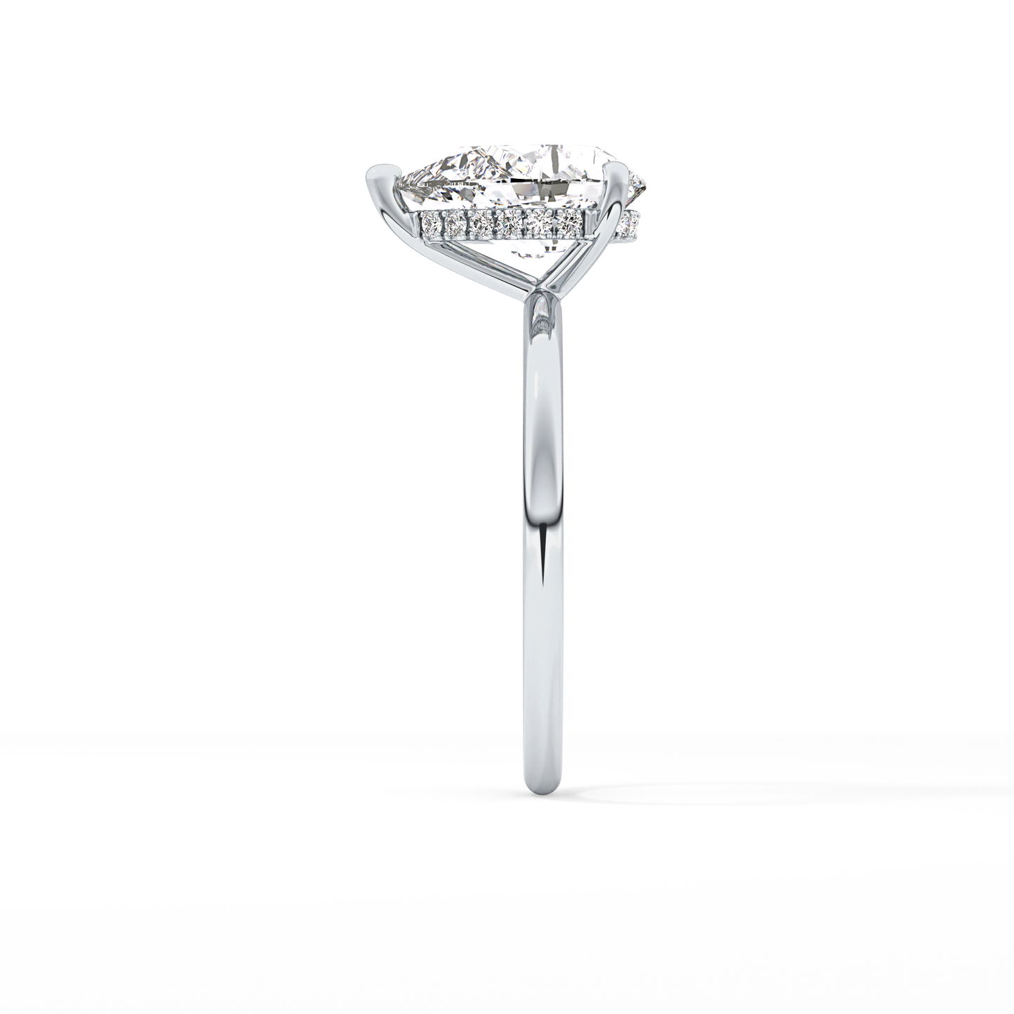 Pear Hidden Halo Lab Grown Diamond Engagement Ring