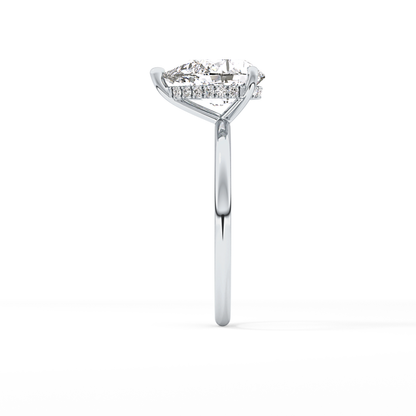 Pear Hidden Halo Lab Grown Diamond Engagement Ring