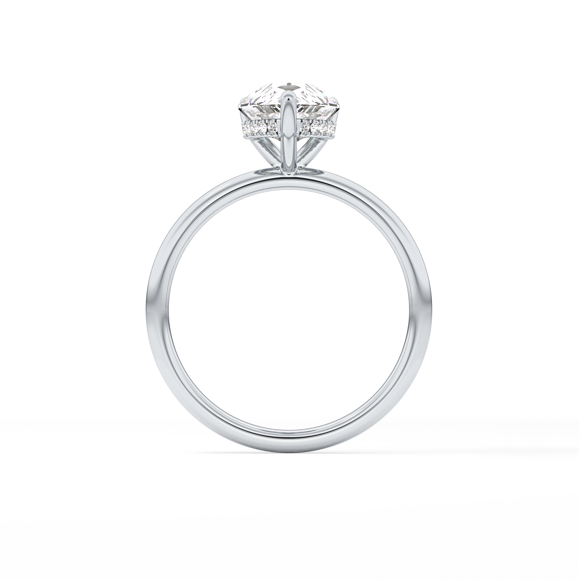Pear Hidden Halo Lab Grown Diamond Engagement Ring