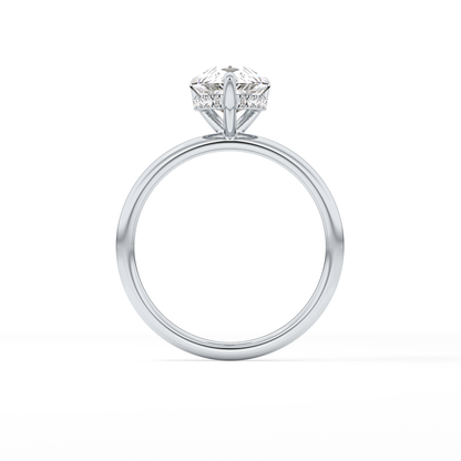 Pear Hidden Halo Lab Grown Diamond Engagement Ring