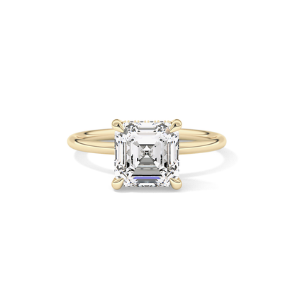 Asscher Hidden Halo Lab Grown Diamond Engagement Ring