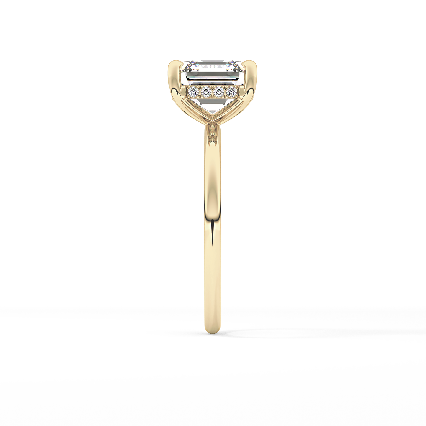 Asscher Hidden Halo Lab Grown Diamond Engagement Ring