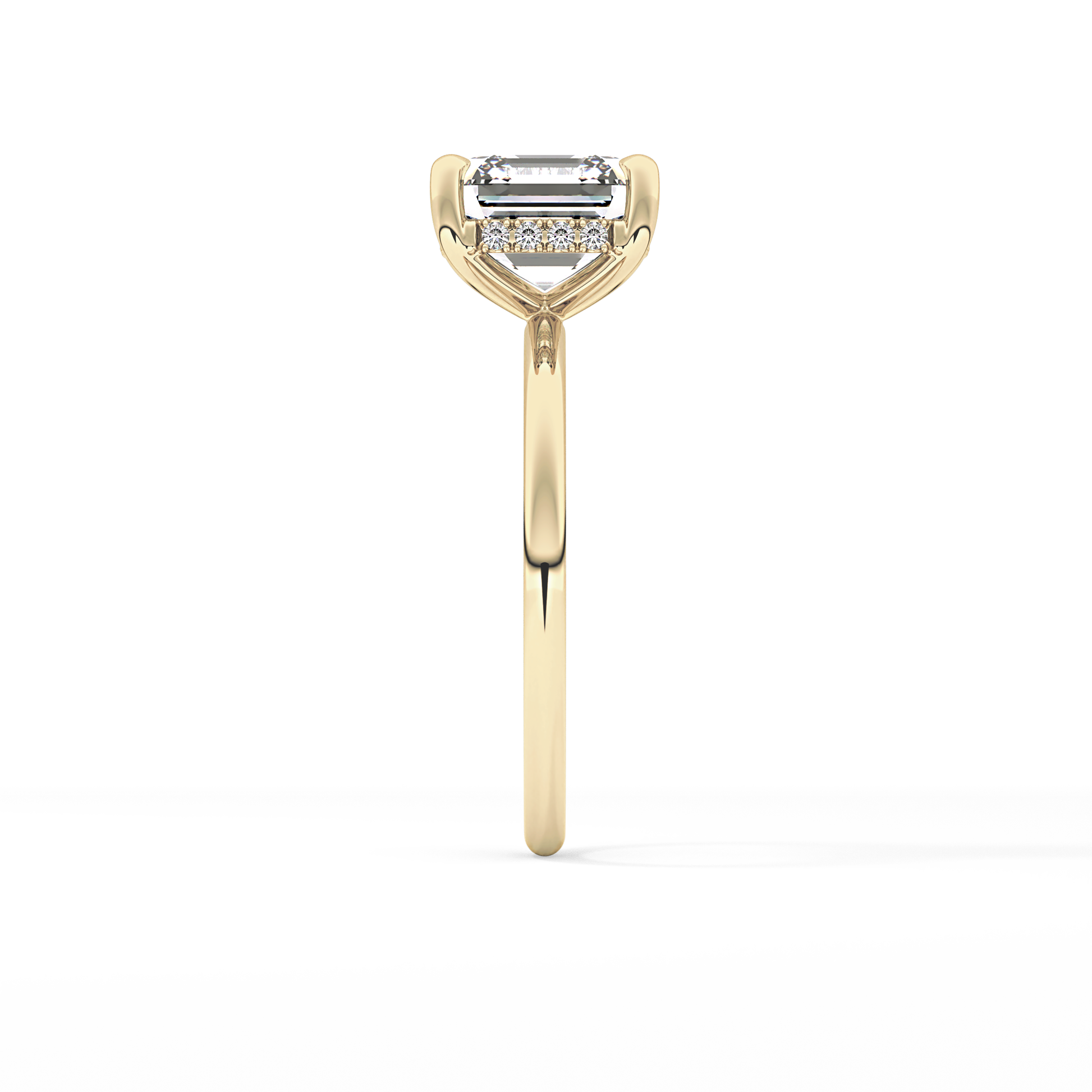 Asscher Hidden Halo Lab Grown Diamond Engagement Ring