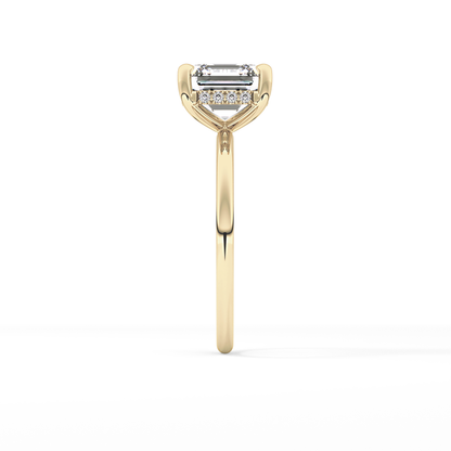 Asscher Hidden Halo Lab Grown Diamond Engagement Ring