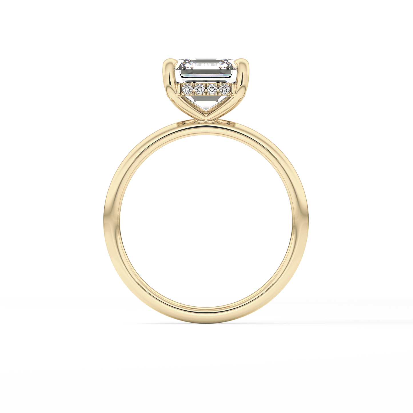 Asscher Hidden Halo Lab Grown Diamond Engagement Ring