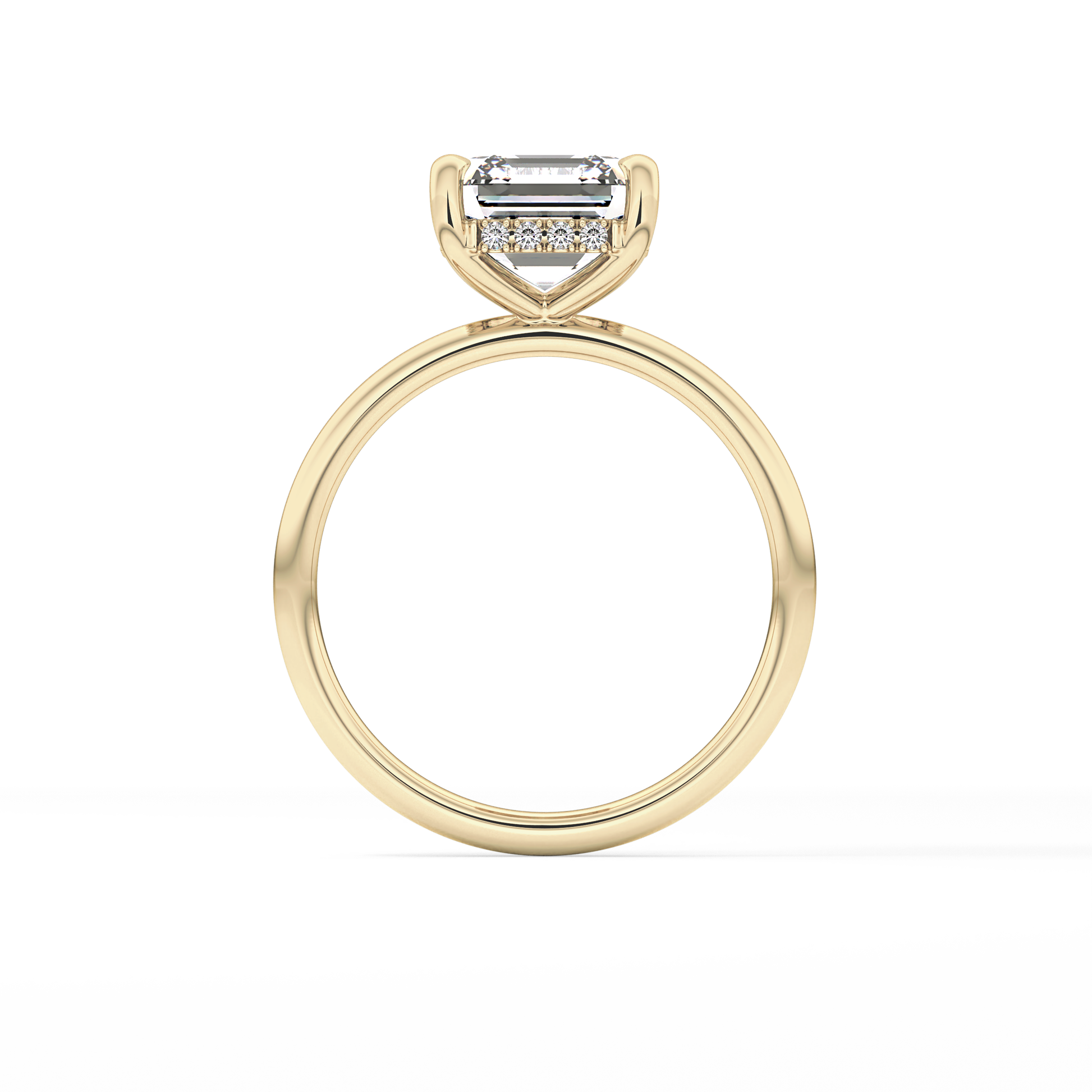 Asscher Hidden Halo Lab Grown Diamond Engagement Ring