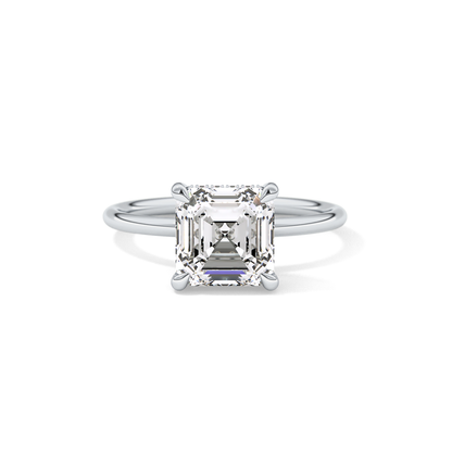 Asscher Hidden Halo Lab Grown Diamond Engagement Ring