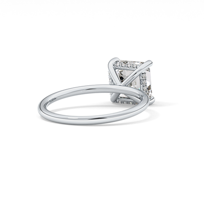 Asscher Hidden Halo Lab Grown Diamond Engagement Ring
