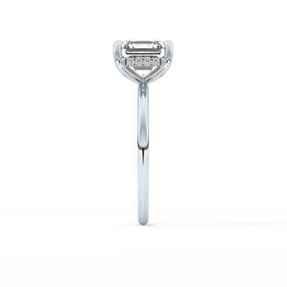 Asscher Hidden Halo Lab Grown Diamond Engagement Ring