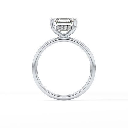 Asscher Hidden Halo Lab Grown Diamond Engagement Ring